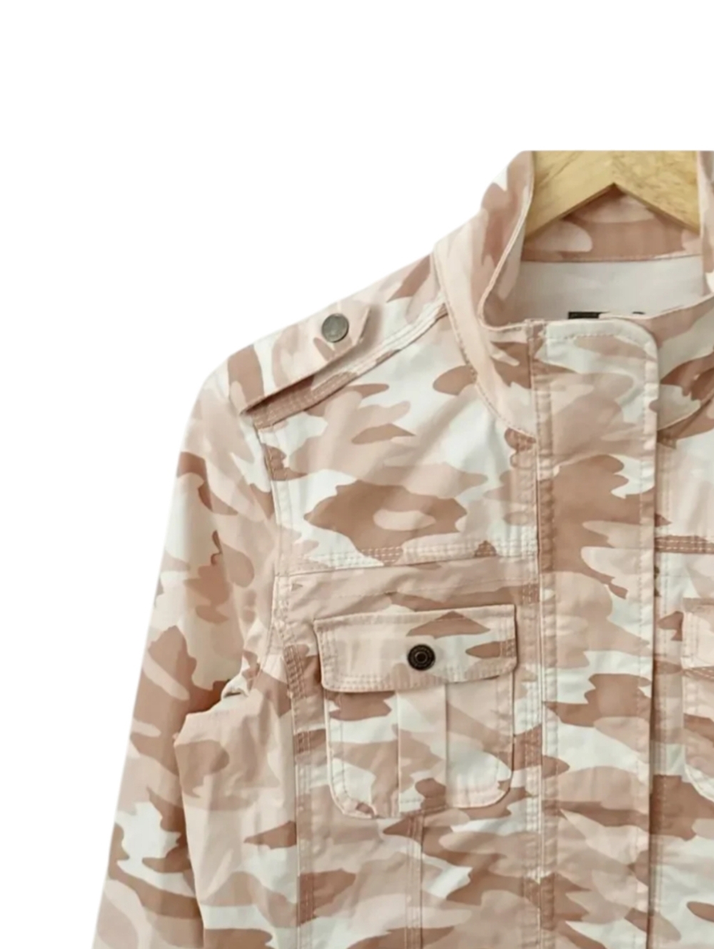 Neutral Light Desert Camouflage Safari Cargo Pockets Utility Light Jacket Sz S - Picture 7 of 10